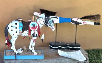 Native Art - Horse Sculptures By Artists Rance Hood And Alvin Iron Cloud
