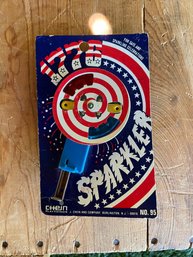 Vintage No. 94 'J. Chein' Tin Litho 'Playthings July 4th  1776'  Sparkler On Original Card