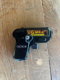 Vintage 1940s MARX G-Man Wind-Up Tin Metal Automatic Toy Gun Pistol Dick Tracy