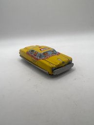 Vintage Nakamura Tin Litho Friction Yellow Taxi Cab