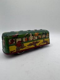 Vintage Tin Litho Wind-Up Trolley Made In U.S. Zone Germany