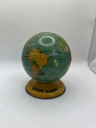 Vintage 1933-1950 J. Chein Tin Litho Globe Bank