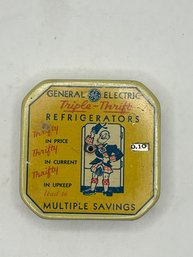 Vintage Tin Litho GE General Electric Registering Dime Bank