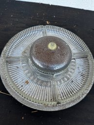 Vintage Crystal Condiment Serving Dish