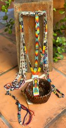 Native American HOPI Beaded Items & Paiute Pitched Cup W/ Horsehair Handle