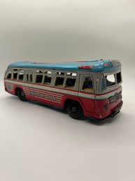 Vintage Tin Litho 'Yonezawa' 57th Street Friction Bus