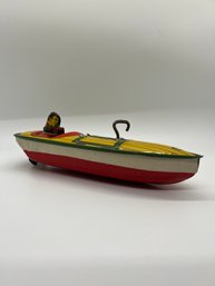 Vintage 1950s Tin Litho Boat - No. 56 Chein Mechanical Boat
