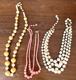 Vintage Beaded Costume Jewelry Necklace Lot