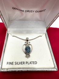 Vintage Genuine Drusy Quartz Necklace