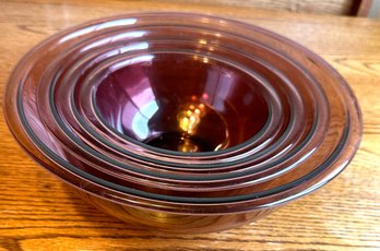 Vintage Purple Colored PYREX Bowl Set