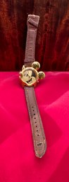 Vintage Mickey Mouse Gold Ears Shaped Watch By LORUS