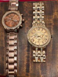 Vintage Gold Toned With Rhinestone Watches