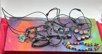 Vintage Lot Of Cord Bracelets & Necklaces