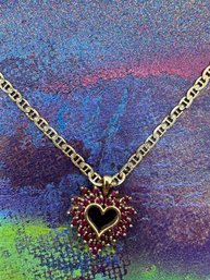 Beautiful Vintage 10KT Heart Pendant  On 14kt Gold Chain
