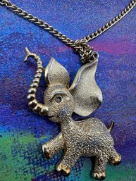 Vintage Elephant Pendant Necklace