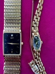 Vintage Gold Colored Watches W/ Diamond Embellishment
