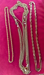 Vintage Costume Jewelry Gold Chain Necklaces