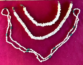 Vintage Puka Shell Necklace & Bracelet