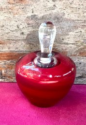 Vintage Art Glass Red Perfume Bottle
