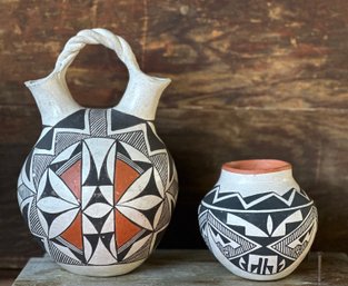 Vintage Native American Pottery Wedding Vase By R.Juanico