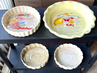 Vintage 1980s Ceramic Pie & Tart Dishes