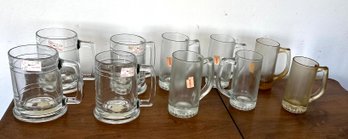 Vintage Clear Glass Beer Mugs