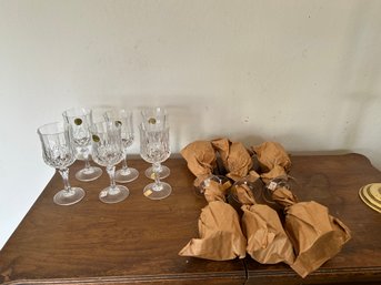 Intage Cristal D Arques Wine Glass Goblets Barware  S/12