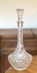 Vintage Hand Cut Lead Crystal Tall Decanter With Stopper
