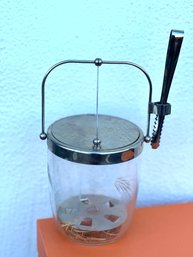 Vintage Glass Fukagawa Crystal Ice Bucket - Wheat Pattern