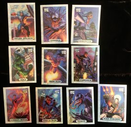 1994 Marvel Masterpieces Silver Holofoil Insert Set  1-10