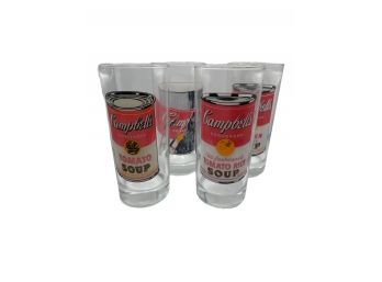 Vintage Set Of 4 Andy Warhol Campbell Soup Beverage Glasses