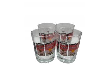 Vintage Set Of 4 Andy Warhol Campbell Soup Double Old-fashioned Glasses