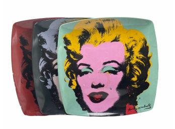 Set Of 3 Andy Warhol Marilyn Monroe Melamine Plates