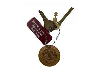 Vintage 1949 Robert Kirk, LTD San Francisco Lucky Half Penny Keychain