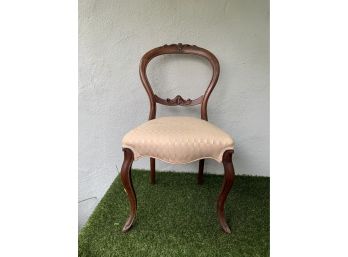 Vintage Wooden Chair W/ Upholstered Seat