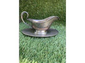 Vintage Sterling Silver Gravy Boat And Plate