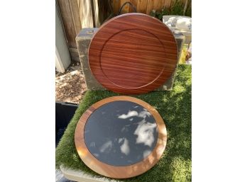 J.K.  Adams Co Slate And Cherry Cheese Board And Lazy Susan Board