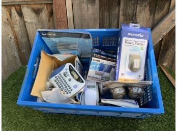 Electronics Blue Crate Lot
