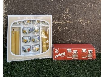 S&p Glass Shakers & Candle Set