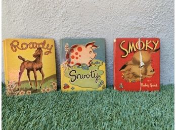 1940's Vintage Children's Tell-A-Tale Books - 'Smoky/Snooty/Rowdy'