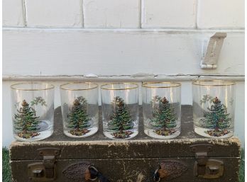 Spode Christmas Tree  - Cocktail Glasses S/5