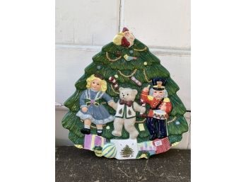 Spode Christmas Tree - Hand Painted Toys Around The Tree Cookie Plate