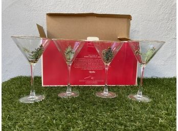 Spode Christmas Tree - 10oz Martini Glasses S/4