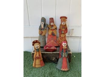 Vintage Burlap Nativity Figures