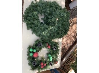 Lot Of 4 Christmas Wreaths- One A Candle Centerpiece