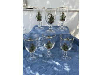 Spode Christmas Tree - Wine Glasses S/6