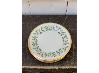 Lenox Holiday -  Holly Decorated 6' Plates - S/9