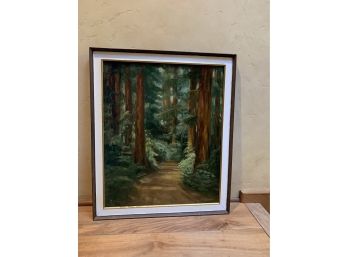 Vintage Painted Redwood Trees On Canvas