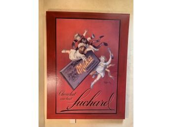 Vintage Advertising Poster Up-Cycled Art On Canvas - Suchard Chocolat Au Lait Poster