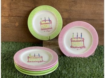 Happy Birthday Cake Plates S/6
